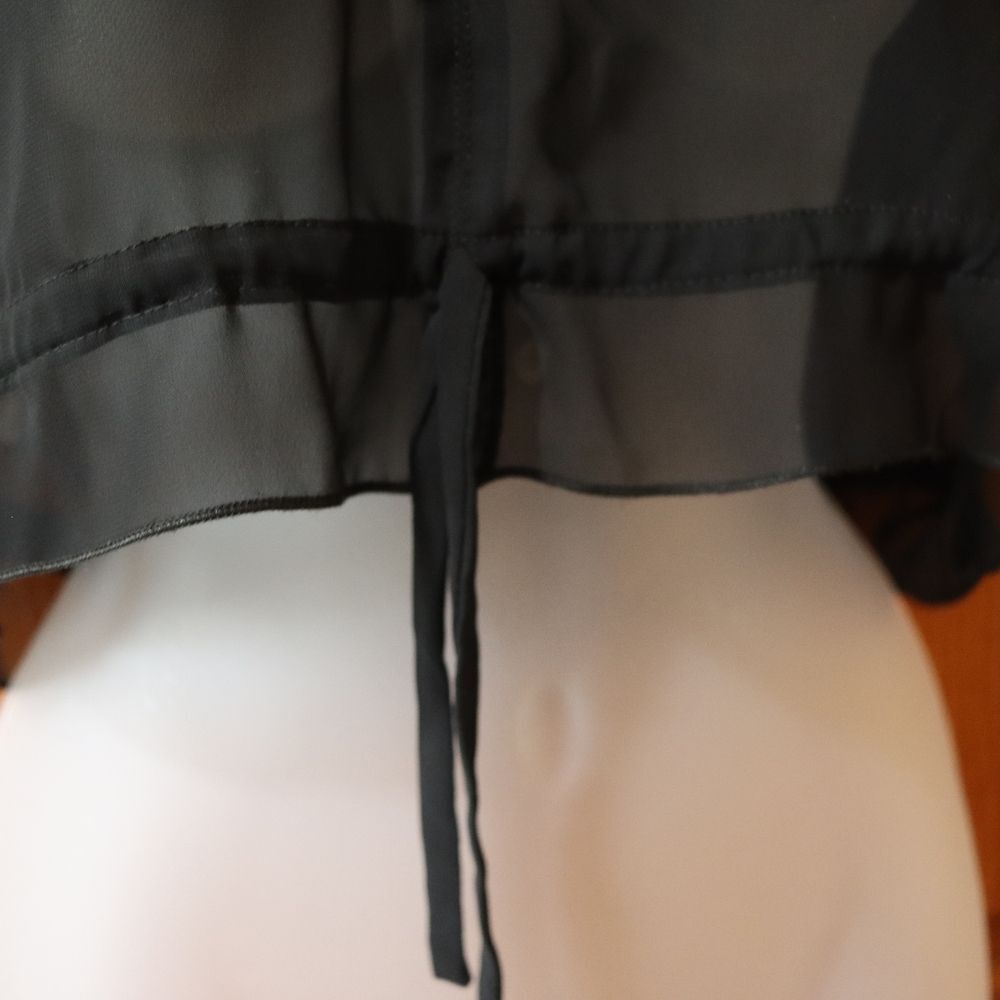 Herchcovitch Alexandre Black Cropped Sheer Top Medium - Picture 7 of 9